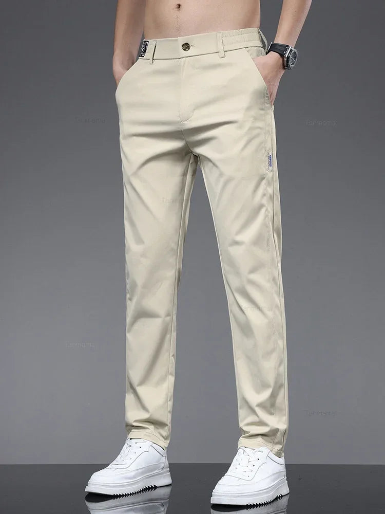 Men's Lightweight Straight-Leg Casual Trousers. Straight leg.