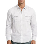 Men's Textured Twin-Pocket Utility Shirt. Textured fabric.