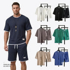 Men's Waffle T-Shirt & Lounge Shorts Set. Matching tee and shorts.