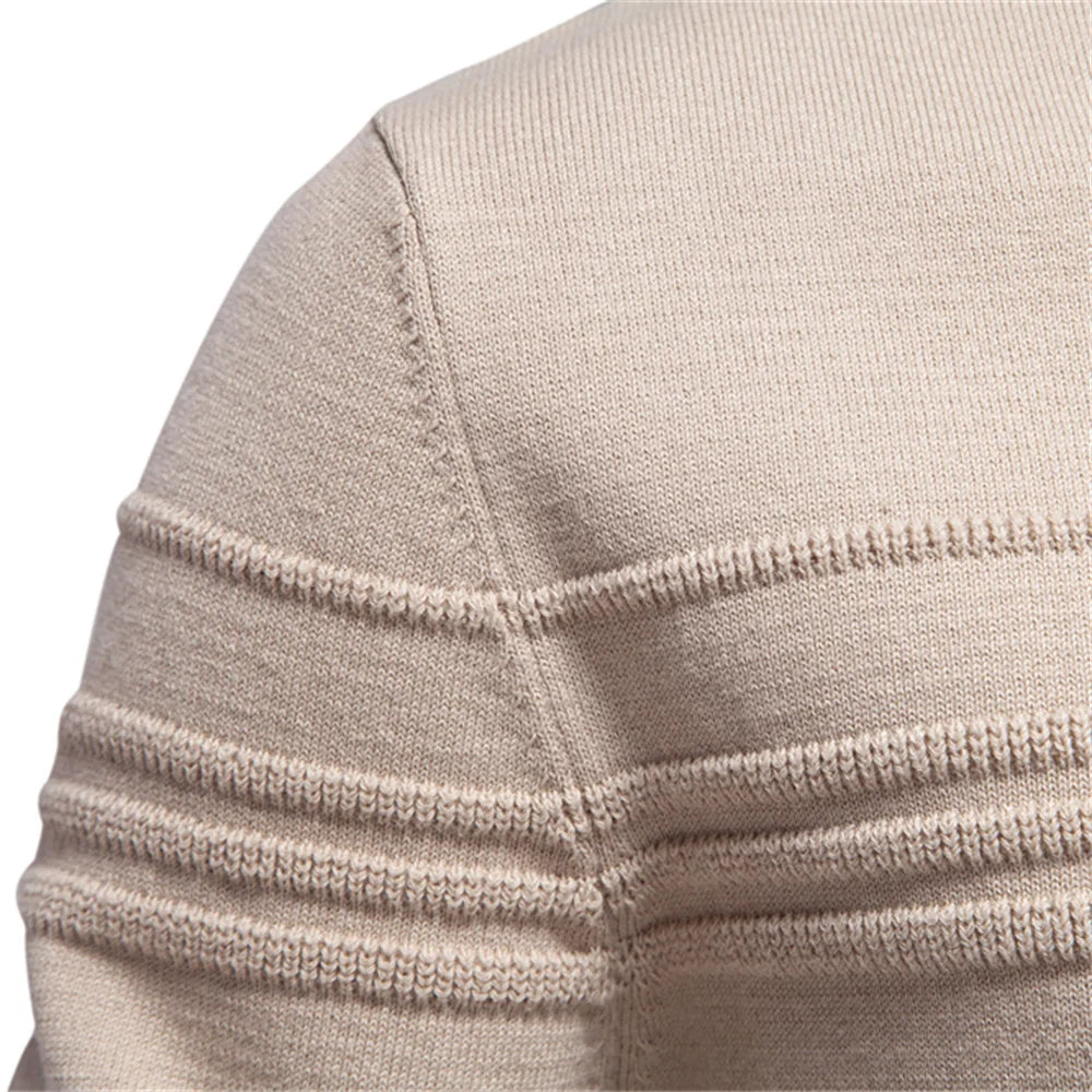 Men's Textured Stripe Crew-Neck Jumper. 95% cotton, 5% elastane.