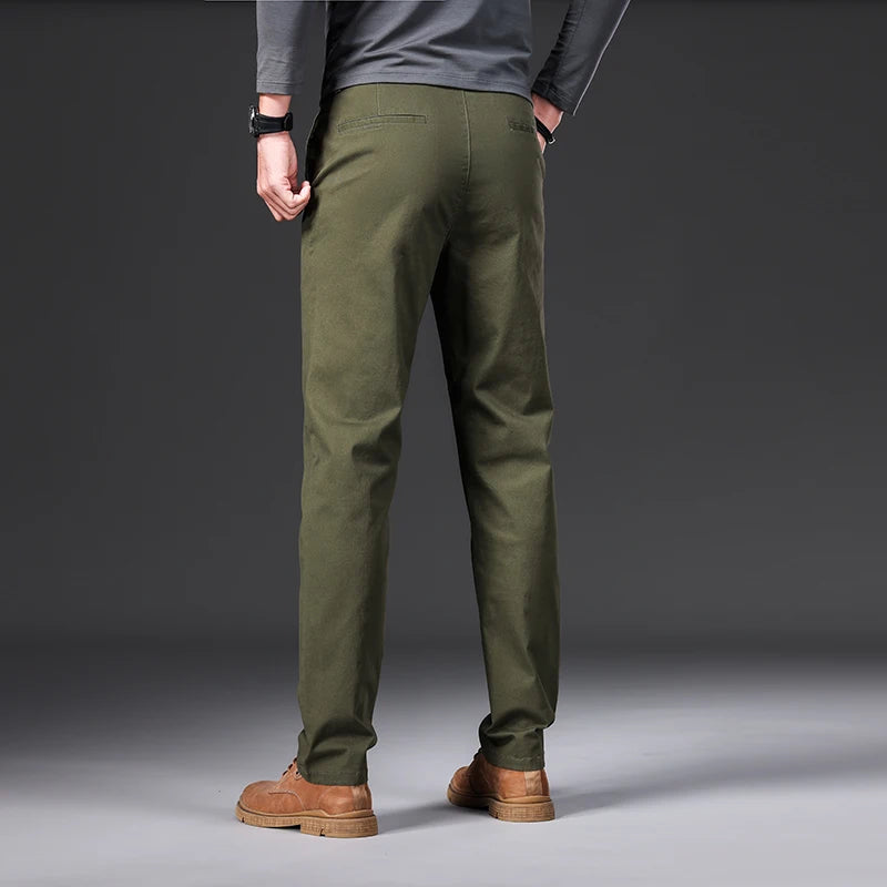 Men's Cotton-Rich Straight Stretch Chinos. 97% cotton and 3% elastane.