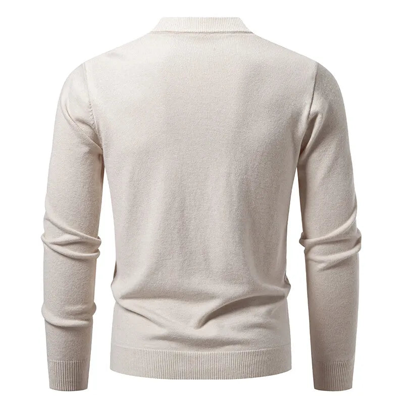 Men's Textured V-Neck Button Cardigan. V-neck and button-through front.