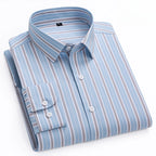 Men's Cotton Stripe & Check Collar Shirt. 100% cotton.