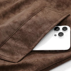 Men's Suede-Look Snap-Collar Zip Jacket. Suede-look surface.