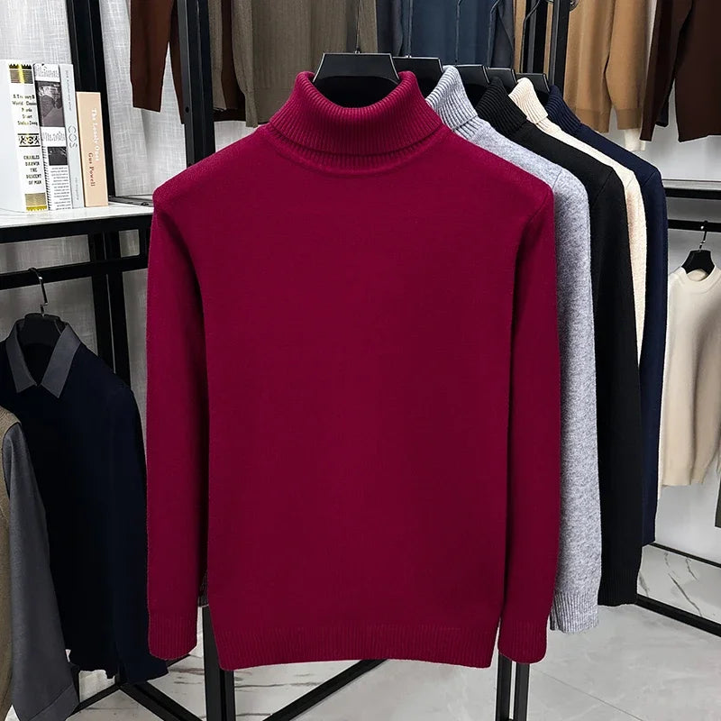 Men's Classic Roll-Neck Jumper. Roll-neck collar.