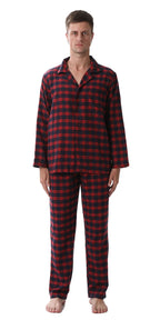Men's Cotton-Blend Flannel Check Pyjamas. Cotton-polyester flannel.