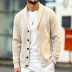 Men's Shawl-Collar Pocket Cardigan. Shawl collar.