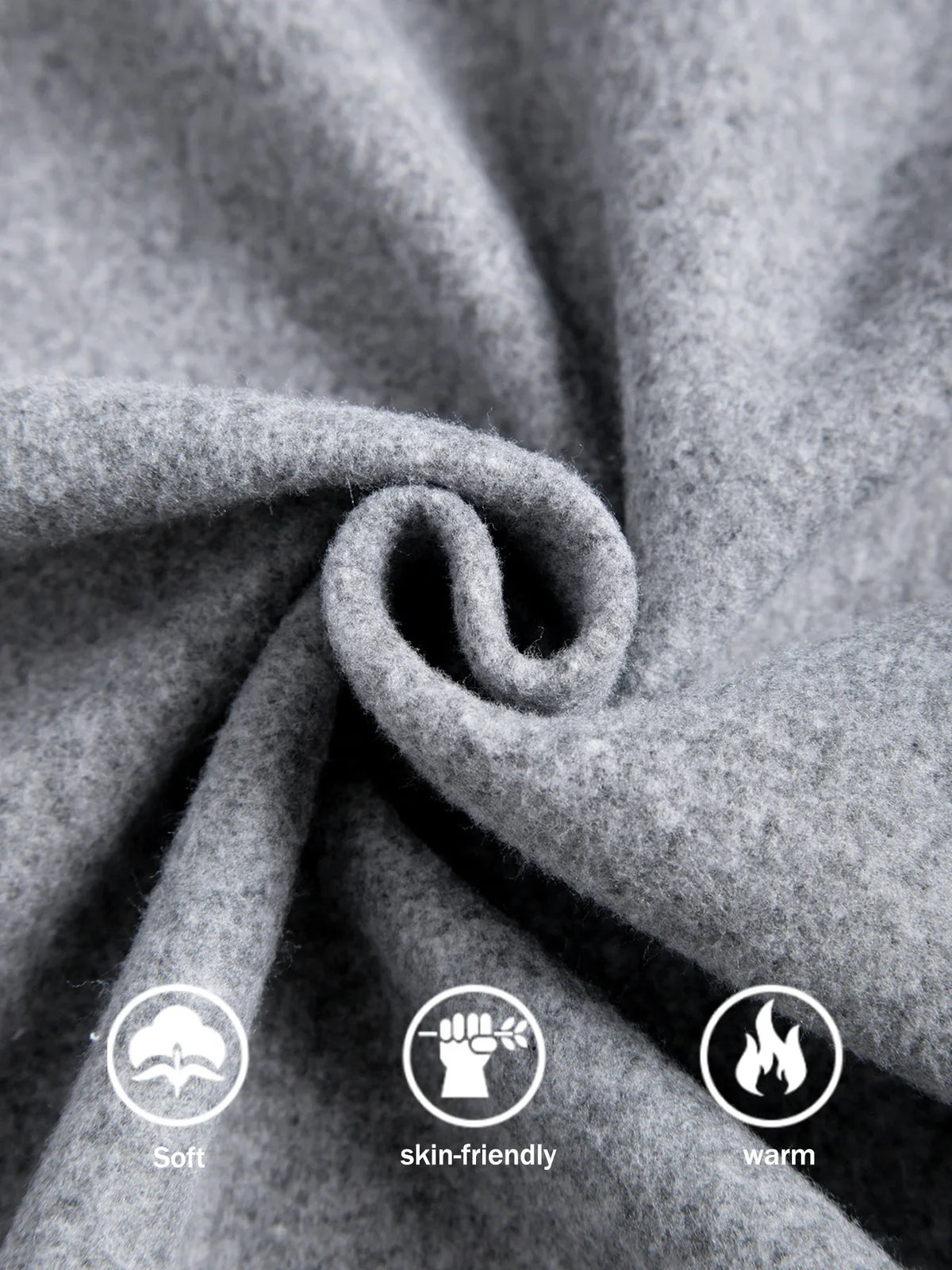 Men's Marl Fleece-Lined Zip Hoodie. Heather marl knit exterior.