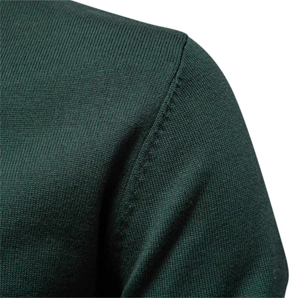 Men's Cotton-Blend Quarter-Zip Jumper. 95% cotton, 5% elastane.