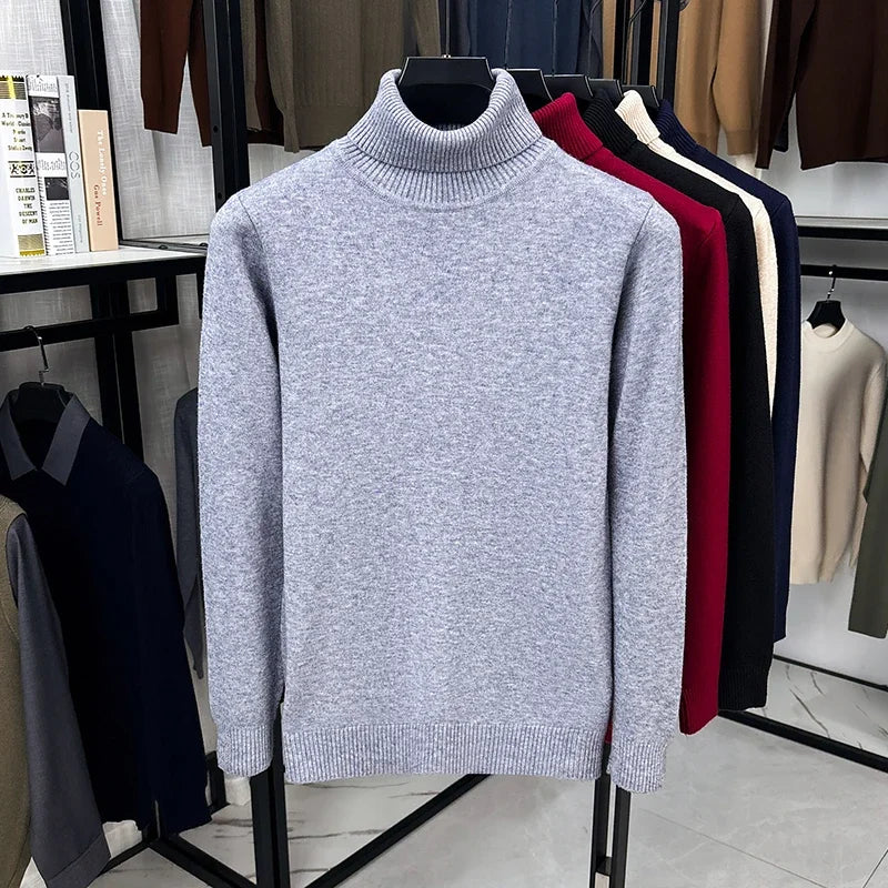 Men's Classic Roll-Neck Jumper. Roll-neck collar.