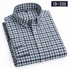 Men's Cotton Stripe & Check Collar Shirt. 100% cotton.