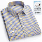 Men's Cotton Point-Collar Check Shirt. 100% cotton.