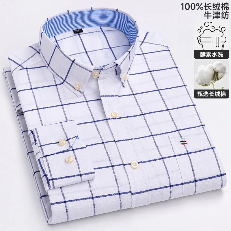Men's Long-Sleeve Button-Down Oxford Shirt. 100% cotton Oxford fabric.