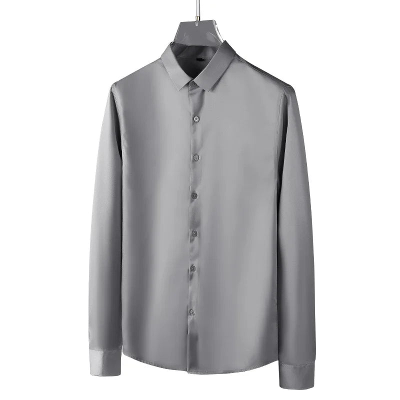 Men's Smooth Cotton-Blend Poplin Shirt. Cotton, rayon and polyester blend poplin.