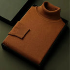 Men's Essential Ribbed Roll-Neck Jumper. Folded ribbed roll neck.