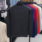 Men's Plain Mock-Neck Jumper. Mock-neck collar.