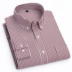 Men's Cotton Stripe & Check Collar Shirt. 100% cotton.