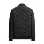 Men's Fleece-Lined Diamond Bomber Jacket. Diamond quilting.