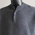Men's Textured Short-Sleeve Knit Henley. Textured knit.