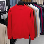 Men's Plain Mock-Neck Jumper. Mock-neck collar.