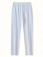 Men's Relaxed Cotton-Linen Drawstring Trousers. Cotton and linen blend.