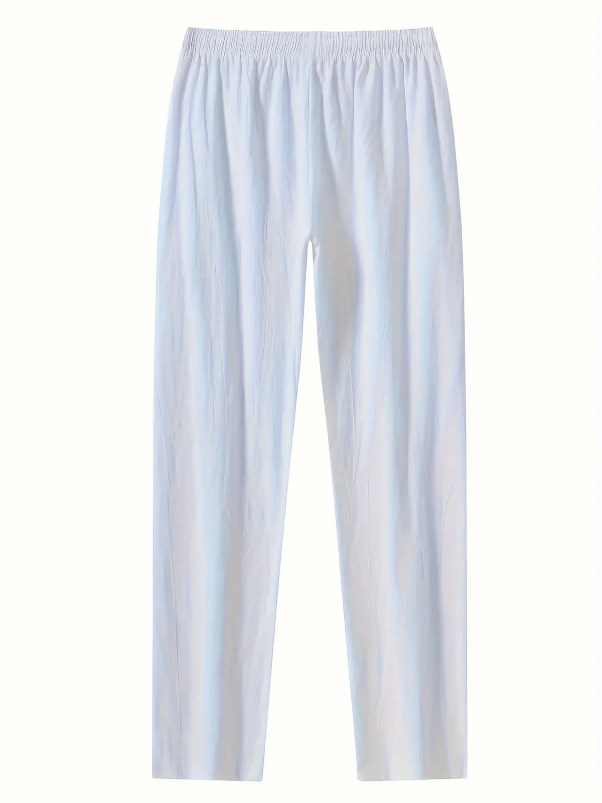 Men's Relaxed Cotton-Linen Drawstring Trousers. Cotton and linen blend.