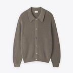 Men's Ribbed Shirt-Collar Cardigan. Pointed collar and button-through front.