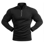 Men's Marl Stand-Collar Quarter-Zip Pullover. Marl texture.