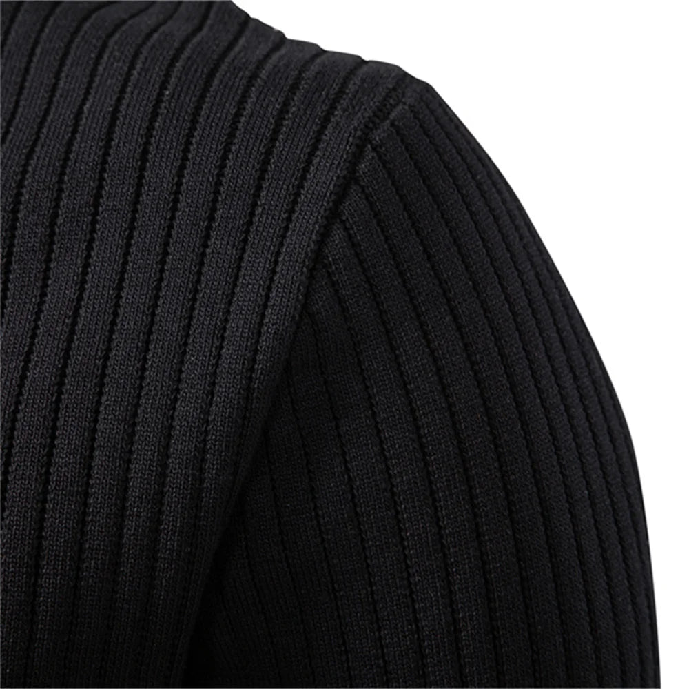Men's Ribbed Three-Button Henley Knit. Henley neckline with three-button placket.