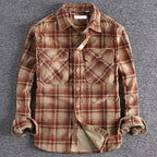 Men's Cotton Checked Corduroy Shirt. Cotton corduroy.