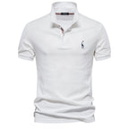 Men's Pique Polo With Giraffe Embroidery. Piqué texture.