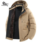 Men's Soft-Lined Hooded Winter Jacket. Hooded design.