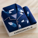 Men's Printed Cotton-Blend Long Pyjamas. Cotton-polyester blend.