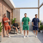 Men's Waffle T-Shirt & Lounge Shorts Set. Matching tee and shorts.