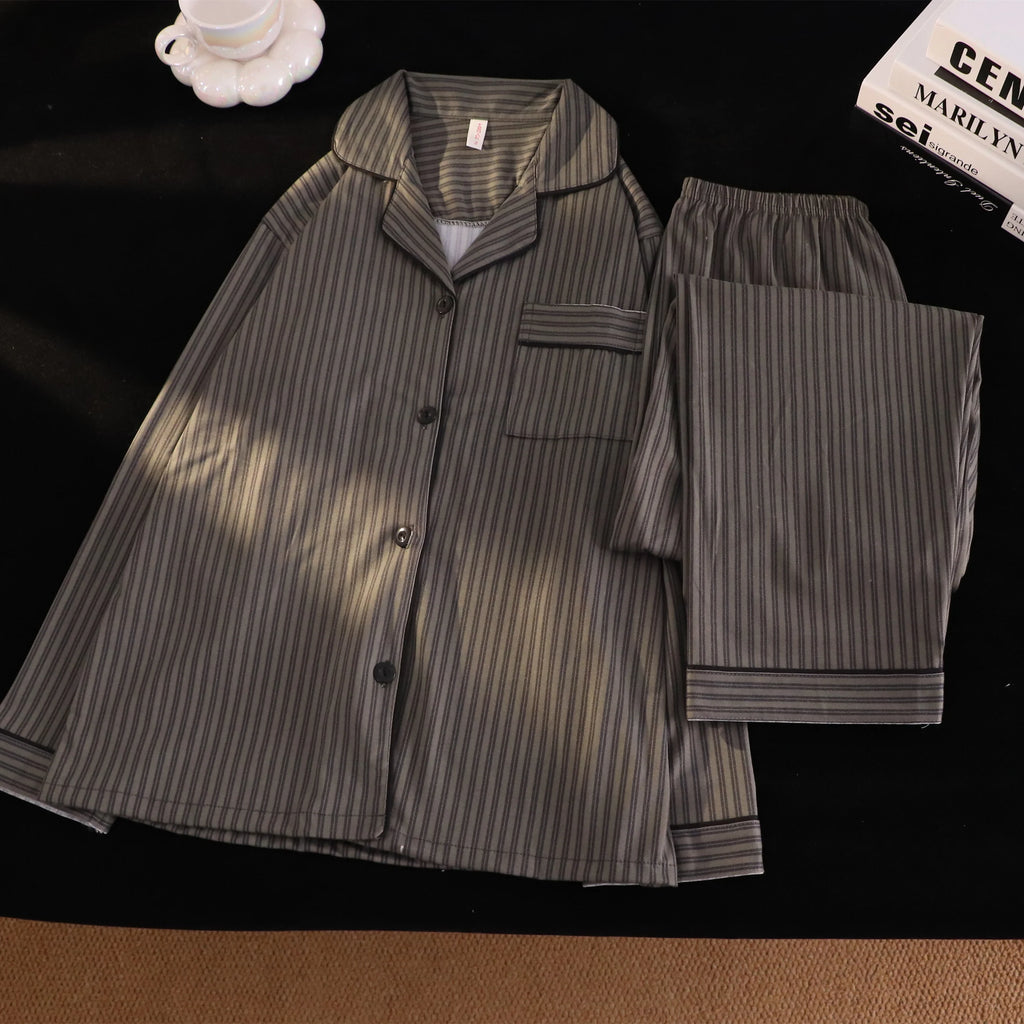 Cotton Pinstripe Pyjamas in Men's & Women's Fits. Cotton fabric.