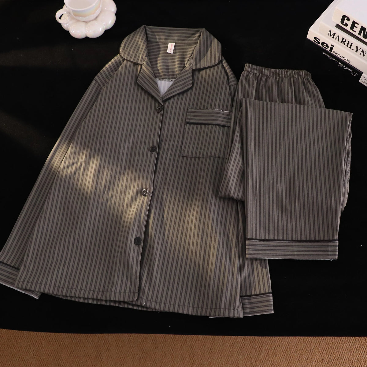 Cotton Pinstripe Pyjamas in Men's & Women's Fits. Cotton fabric.