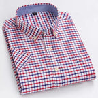 Men's Short-Sleeve Cotton Oxford Shirt. Oxford cotton fabric.