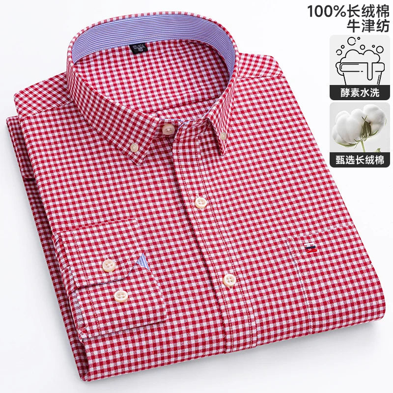 Men's Long-Sleeve Button-Down Oxford Shirt. 100% cotton Oxford fabric.