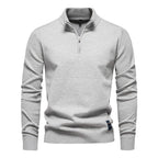Men's Cotton-Blend Quarter-Zip Jumper. 95% cotton, 5% elastane.