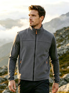 Men's Stand-Collar Zip-Front Fleece Gilet. Fleece texture.