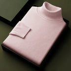 Men's Essential Ribbed Roll-Neck Jumper. Folded ribbed roll neck.