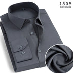 Men's Classic Stripe & Plain Pocket Shirt. Cotton-polyester blend.