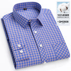 Men's Cotton Point-Collar Check Shirt. 100% cotton.