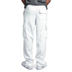 Men's Wide-Leg Cargo Sweatpants. Straight wide leg.