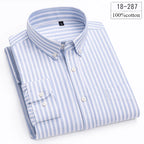 Men's Cotton Stripe & Check Collar Shirt. 100% cotton.