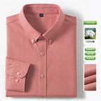 Men's Fine-Stripe Cotton Button-Down Shirt. 100% cotton.