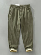 Men's Relaxed Cotton-Blend Chino Trousers. Cotton and polyester blend.
