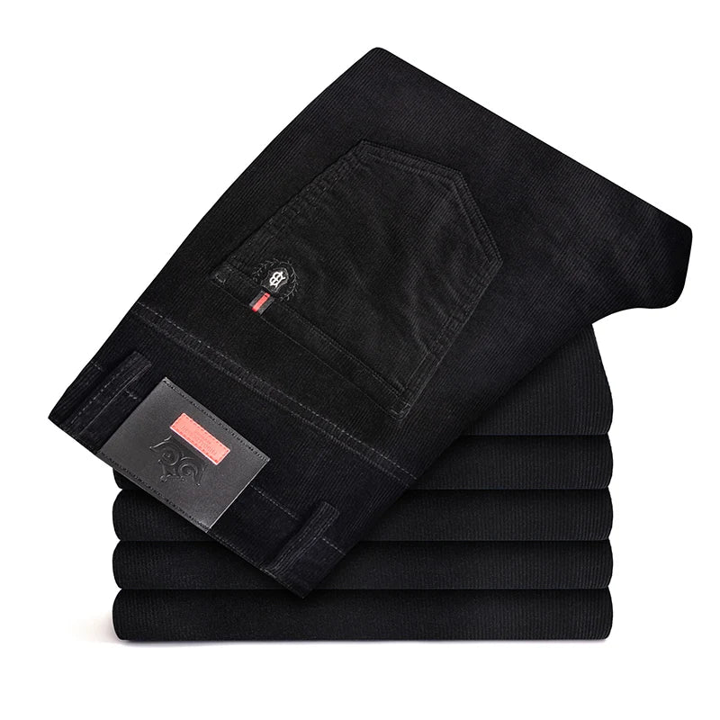 Men's Straight Corduroy Trousers. Fine corduroy texture.
