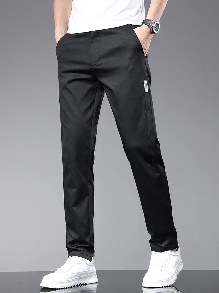 Men's Lightweight Straight-Leg Casual Trousers. Straight leg.