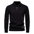 Men's Cotton-Blend Quarter-Zip Jumper. 95% cotton, 5% elastane.